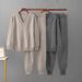 Women's Autumn Winter Casual Two Piece Set Sweater Pullover Harem Pants Suit Style_ecoleips.com