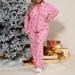 Women's Christmas Print Blazer & Pants Set – Festive Holiday Outfit, Casual Long-Sleeve Trousers Ensemble (S-XXL, Pinkish)_ecoleips.com