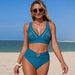 Women's Solid Color Hollow-Out Bikini Swimwear Set - High Elasticity & Comfortable Fit For Swimming & Beach Activities_ecoleips.com