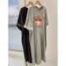 Cute Cartoon Print Summer Sweet Style Casual Oversized Loose Short Sleeved Dress For Women_ecoleips.com