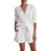European And American Cross-border Double-layer Gauze Long-sleeve Shorts All-cotton Air-conditioning Clothing_ecoleips.com