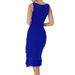 Women's Clothing New Suspender Dress Female Fashion Sexy Tight Pleated Mid Length Evening Dress_ecoleips.com