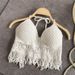 Women's Clothing Halter Neck Small Vest Sling Inner Wear Shoulder Straps And Chest Pads Backless Hollow Tube Top Embroidered Vest_ecoleips.com