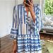 2025 Cross-Border European And American Spring/Summer New Women's Best-Selling Geometric Print Long Dress, Bohemian_ecoleips.com