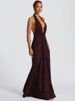 Mozision Halter Deep V Neck Sexy Maxi Dress Women Gown Fashion Sleeveless Backless Draped Ruched Club Party Long Dress Female_ecoleips.com