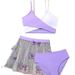 Aria Basics New European American Style Swimsuit Color Blocking, Three-piece Bikini Set With Three-dimensional Butterfly Skirt And_ecoleips.com