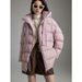 Premium Women's Long Down Coat With Detachable Hood, Warm Winter Jacket, Loose Fit, 95% Goose Feather Fill, Water-Resistant Nylon Shell_ecoleips.com