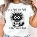 Funny Design T Shirt Short Sleeve T-Shirt Whimsical Cat And Coffee Graphic Print Women's T-Shirt Clothing Women's Top Tee_ecoleips.com