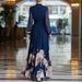 Women's Long Floral Print Dress – Stretchy Polyester Maxi Dress With Sheer Mesh Panels (S-Xxl) – French-Inspired Casual Elegance_ecoleips.com