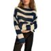 Aria Basics Aria Basics 2024 Winter New Women's Round Neck Striped Loose Lazy Versatile Long Sleeve Knitted Sweater For Women_ecoleips.com