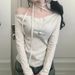 Korean Style Polka Dot Off-Shoulder T-Shirt Tie Front Top For Women Youthful Sweet Slimming Design_ecoleips.com