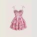 Women's Clothing Retro Red Double Layer Hem Dress Autumn Skirt _ecoleips.com