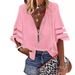 Women's European American Style V Neck Zip up Shirt Loose Fit Chiffon Top with Half Flare Sleeves Mesh Patchwork 2025 Fashion_ecoleips.com