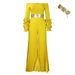 Women's Clothing New Fashion One Shoulder Ruffle Sleeve Solid Color Pleated Wide Leg Jumpsuit_ecoleips.com