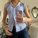 Women's Clothing New Red And White Plaid Short Sleeved Shirt For Women French Puff Sleeves Loose Versatile Tops_ecoleips.com