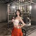 Women's Cross Embroidered Strapless Tank Top European American Style Summer 2026 Irregular Sleeveless Tie up Short Top_ecoleips.com