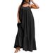 Women's Loose Fit Sexy Halter Flowy Maxi Dress – Plus Size Slimming Casual Resort Gown 2026_ecoleips.com