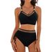 Sexy Sheer Mesh Bikini Set For Women - High Waist Two Piece Swimsuit (Flattering & Supportive Perfect For Beach & Pool Parties)_ecoleips.com