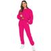 Cross-Border European American Autumn And Winter Solid Color Round Neck Pullover Pants Women's Fashion Casual Long_ecoleips.com