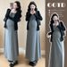 Autumn New Korean Fashion Polka Dot Long Strap + Cardigan Two-Piece Maternity Dress_ecoleips.com