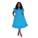 Women's Clothing Solid Color Sleeveless Wood Ear Lace Flying Sleeve Dress_ecoleips.com