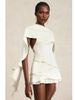 Shawl Sleeve Ruffle Sexy Mini Dress Women Robe Fashion Solid Lace-up Backless Club Party Dress Female Elegant Dresses Top 9MM9_ecoleips.com