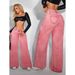Women's Clothing New Jeans High Waist Straight Loose Casual Long Pants_ecoleips.com