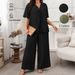 Women’s Clothing Fashion Spring And Summer Temperament Casual Short Sleeved Tops Knitted Trousers Suits_ecoleips.com