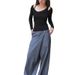 AC428 Cross-Border Foreign Trade Base Shirt With Hollowed-Out Off-Shoulder Design, Slim Fit U-Neck Early Spring_ecoleips.com