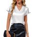 2026 European And American Foreign Trade Women's Clothing Summer New Hot-selling V-neck Chiffon Pleated Loose_ecoleips.com