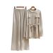 Women's Casual Two-Piece Set - Loose Top & High-Waisted Wide-Leg Pants (Black/Beige/Brown/Gray) - Breathable Viscose Summer Outfit_ecoleips.com