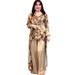 Hand-Painted Floral Print Women's Shirt & Wide-Leg Pants Set – Summer Boho Chic Outfit, Polyester Blend, S-3XL_ecoleips.com