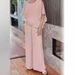 2025 Round Neck Sequin Batwing Shirt Wide Leg Pants Two-Piece Set_ecoleips.com