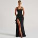 Women's Sexy Halter High Slit Maxi Dress – Elegant Summer Party Evening Gown_ecoleips.com