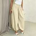 Loose High-Waisted Lantern Pants Women's Casual Cotton Linen Solid Color Drapey European American Style Harem Pants_ecoleips.com