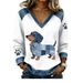 3d Print Color-Block Denim Collar Sweatshirt – Oversized Long Sleeve Pullover For Women (Y2k Streetwear & Vacation Vibes)_ecoleips.com