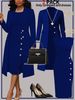 Women's Clothing Long Blazer Set Sleeveless Two Piece Solid Color Dress For Autumn Winter_ecoleips.com