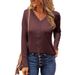 Aria Basics Aria Basics European American Foreign Rade Auumn And Winer New Women's Lace Rim Long-sleeve V-neck Loose Kni_ecoleips.com