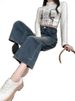 Loose Wide-Leg Jeans 2025 Spring And Autumn High-Waisted Pear-Shaped Body Slimming Cropped Straight Pants For Petite_ecoleips.com