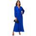 Dress With A Fashionable V-Neckline, Long Sleeves, Pleated Design, And A Flowing Silhouette._ecoleips.com
