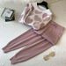 Casual fashion suit for women, petite, tall, stylish, age reducing, temperament, knitted long sleeved pants, two piece suit, autumn and winter wear_ecoleips.com