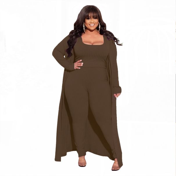 High Elastic Piercing Three Piece Set for Women Large Size Autumn Winter Fashion Sexy Temperament Clothing Set_ecoleips.com