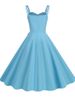 Women's Vintage 50s High Waist Summer Dress Elegant Spaghetti Strap Sundress For Evening Party Solid Color_ecoleips.com