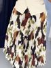 K Women's New V-neck Button Vest Top Printed Pleated Long Skirt Set_ecoleips.com