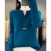 Designed Round Neck Tie Buckle Base Shirt For Women V-Neck Fashionable Slim Fit Inner Sweater Early Autumn Knitted Top_ecoleips.com