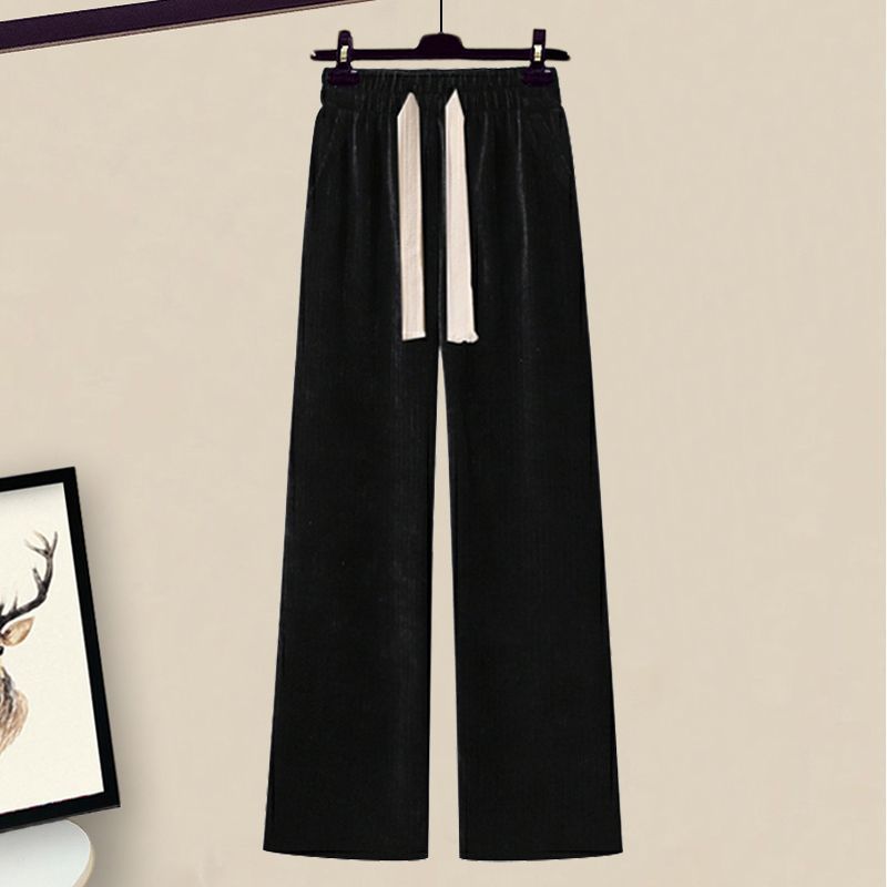 Women's Clothing Salt Light Luxury Suit Meat Covering College Style Hooded Knitted Sweater Wide Leg Pants Two Piece Suit_ecoleips.com