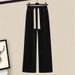 Women’s Clothing Autumn salt light luxury suit for women new style meat covering college style hooded knitted sweater wide leg pants two piece suit_ecoleips.com