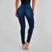 High Waisted Stretchy Denim Skinny Jeans Multi Pleat Hip Lifting Casual Fashion Cotton Blend Spring/Autumn Collection_ecoleips.com