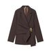 Women's Clothing Embellished Suit Jacket + Straight Leg Pants Set Women's Matching Blazer & Trousers Set – Buckle Detail (Black/Brown, Sizes XS-L)_ecoleips.com