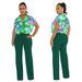 Voya Voya Women's European American Fashion Women's Clothing Wholesale Summer New Printed Shirt And Straight 2-Piece Set_ecoleips.com